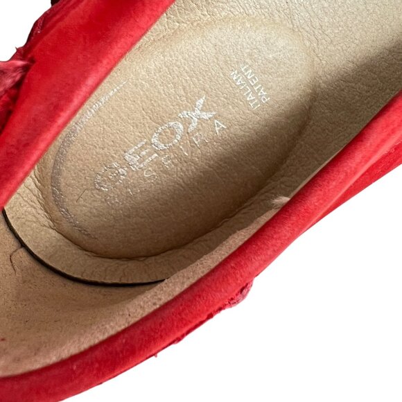 GEOX Annytah Red Suede Womens Loafers Size 40 EU 10 US - Picture 16 of 16